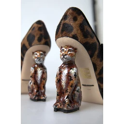 Black Brown Calf Leopard Heel Mary Jane Pump Shoes