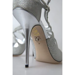 Silver Shimmers Sandals Heel Pumps Shoes