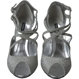 Silver Shimmers Sandals Heel Pumps Shoes