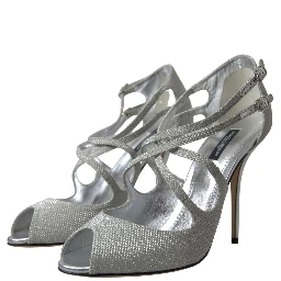 Silver Shimmers Sandals Heel Pumps Shoes