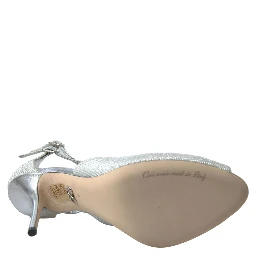 Silver Shimmers Sandals Heel Pumps Shoes
