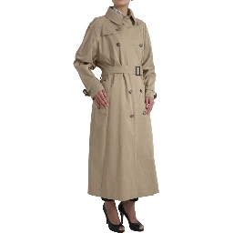 Khaki Double Breasted Trench Coat Jacket