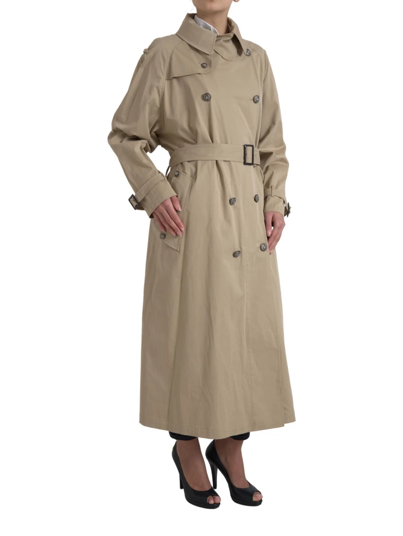Khaki Double Breasted Trench Coat Jacket