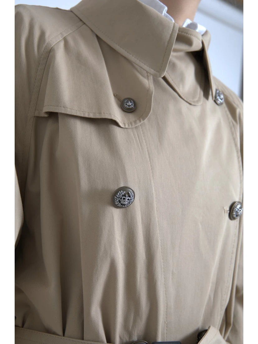 Khaki Double Breasted Trench Coat Jacket