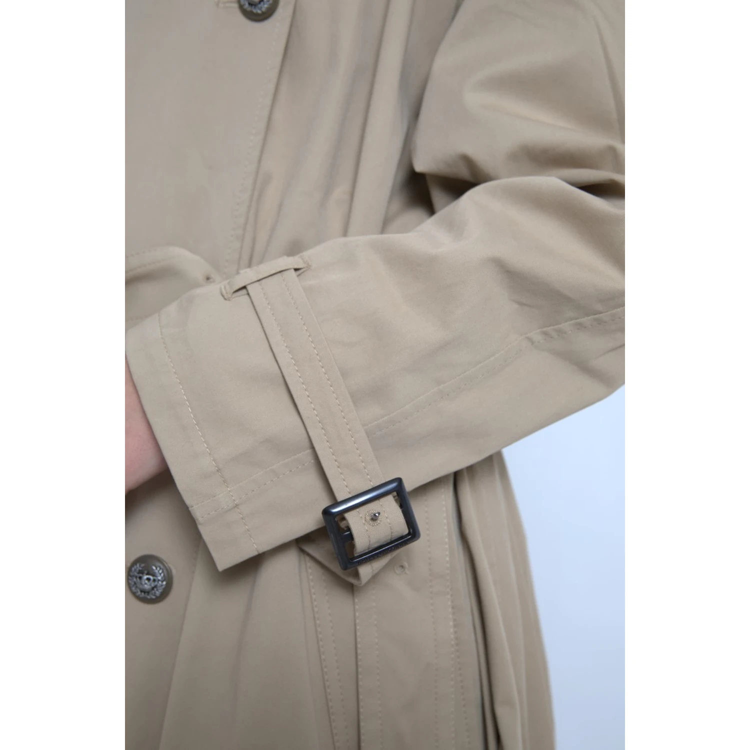 Khaki Double Breasted Trench Coat Jacket