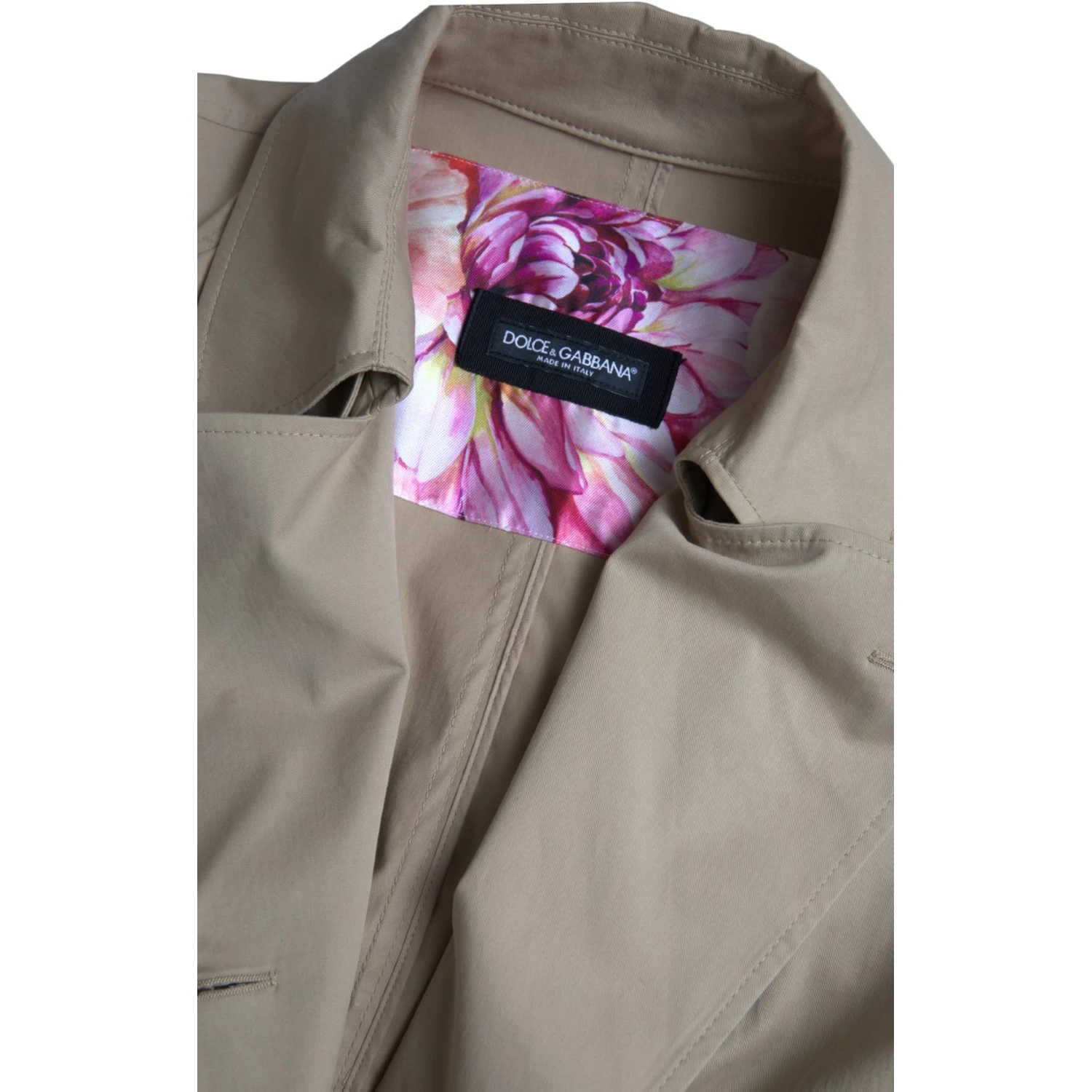 Khaki Double Breasted Trench Coat Jacket