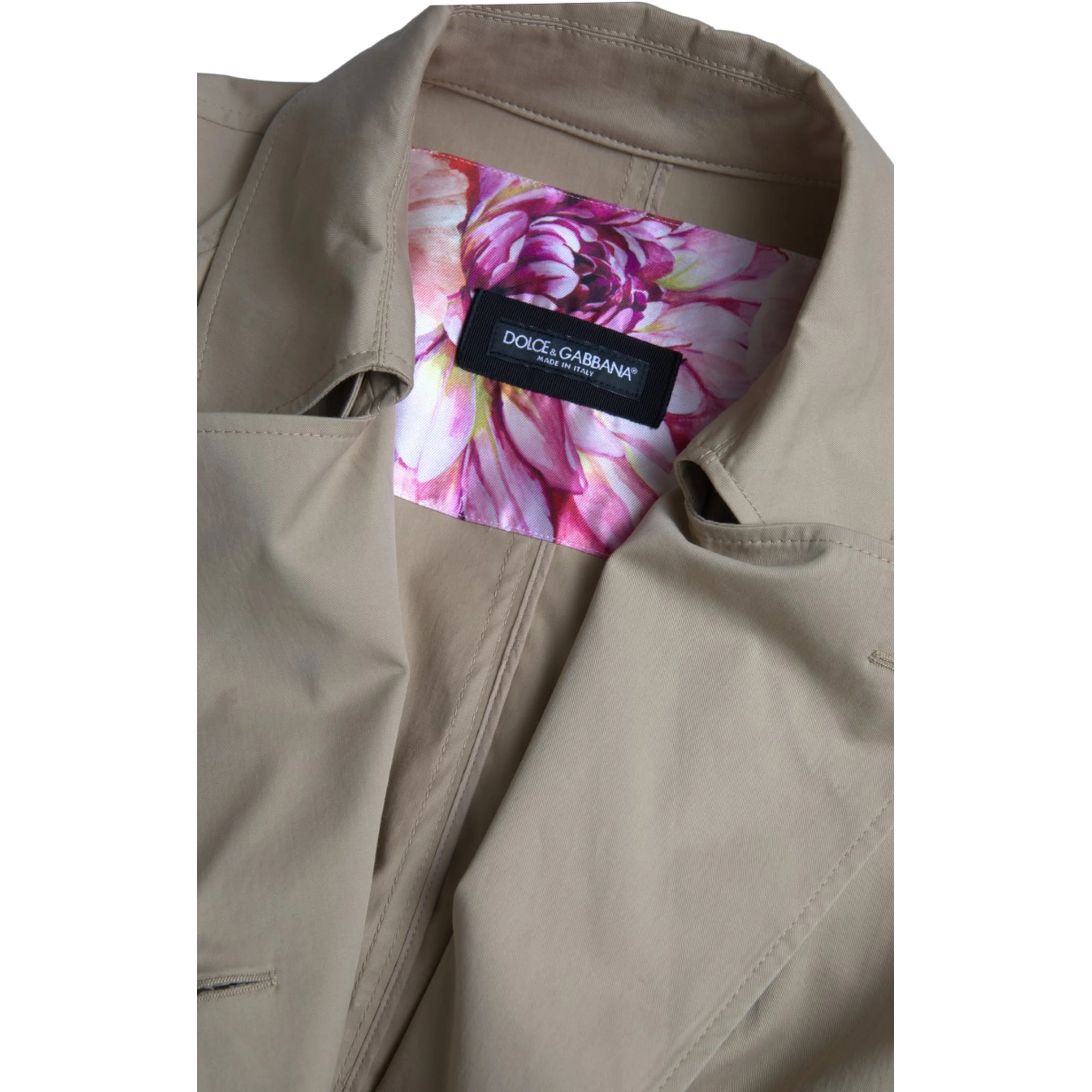 Khaki Double Breasted Trench Coat Jacket