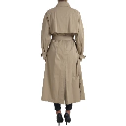 Khaki Double Breasted Trench Coat Jacket