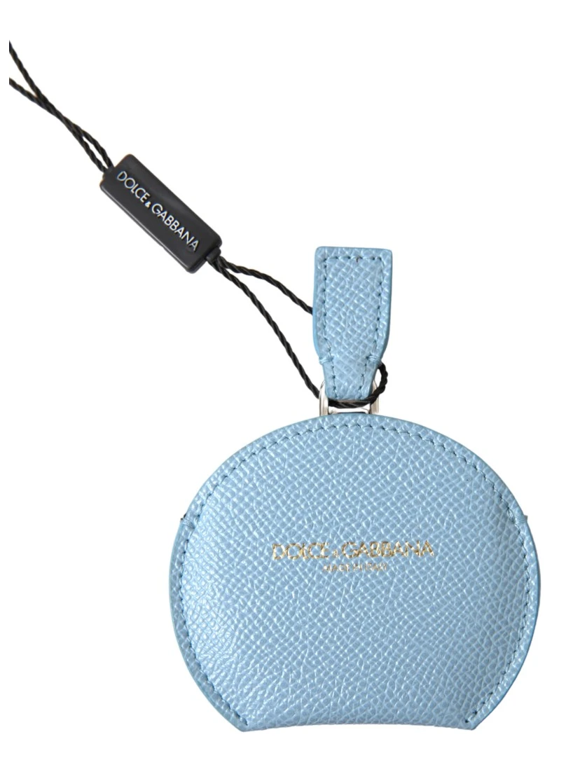 Light Blue Calfskin Leather Mirror Holder