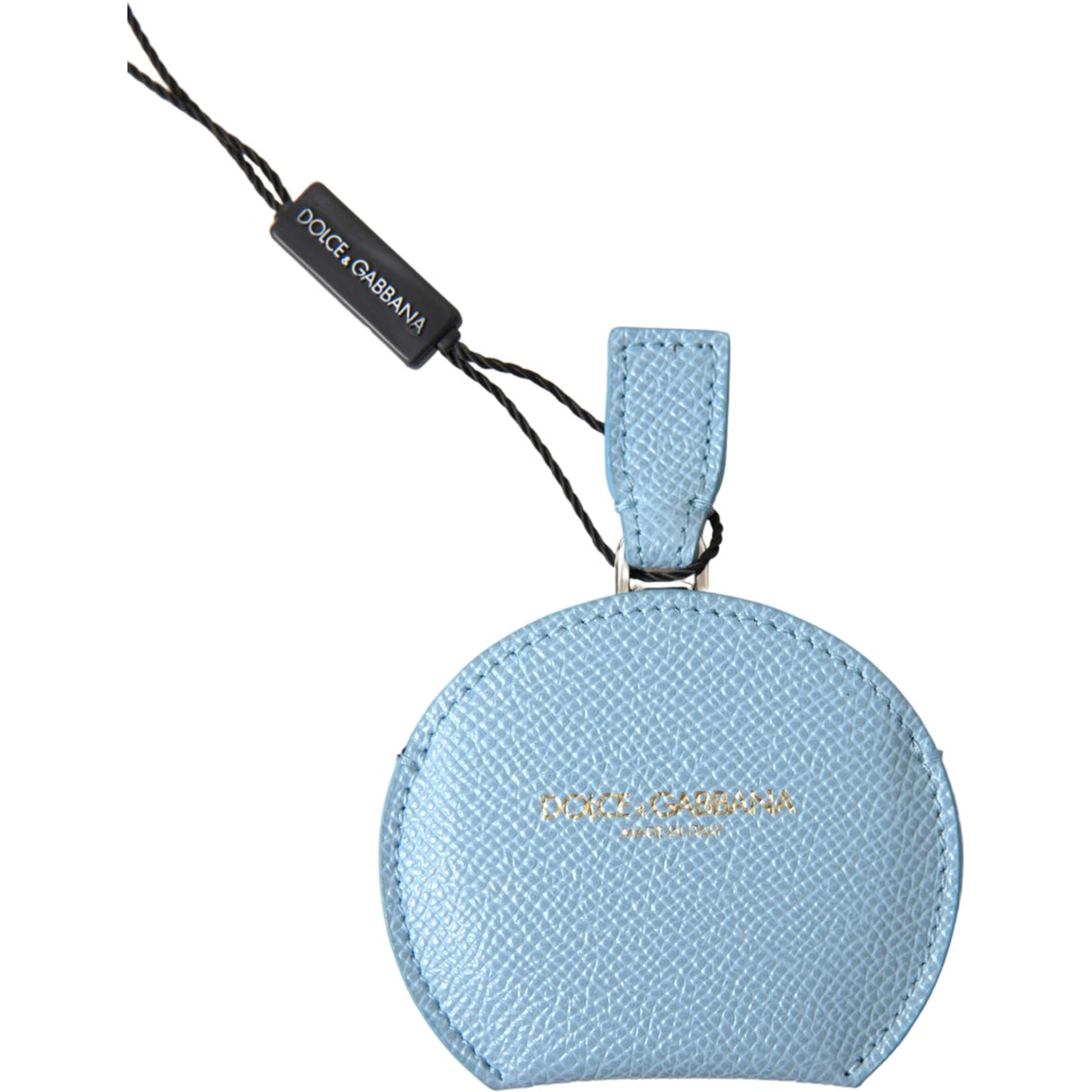 Light Blue Calfskin Leather Mirror Holder