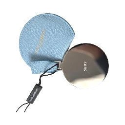 Light Blue Calfskin Leather Mirror Holder