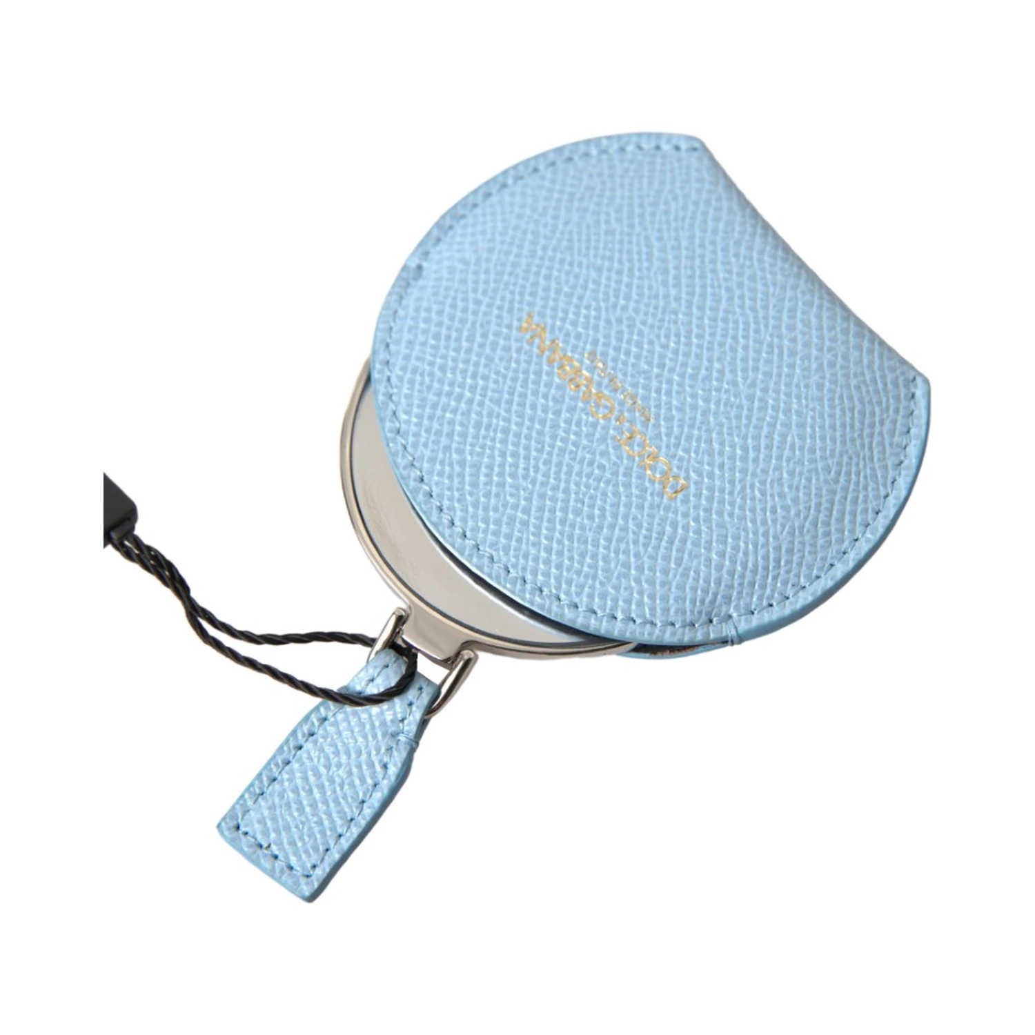 Light Blue Calfskin Leather Mirror Holder
