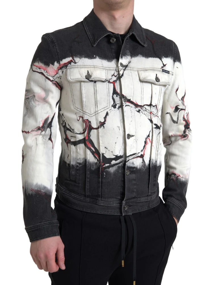 Multicolor Cotton Collared Denim Jacket