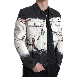 Multicolor Cotton Collared Denim Jacket