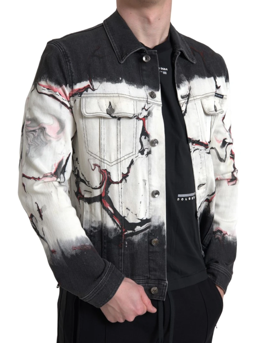 Multicolor Cotton Collared Denim Jacket