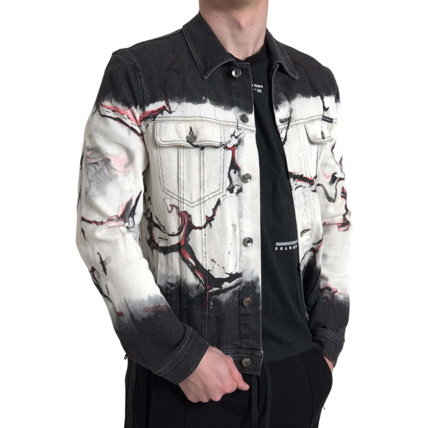Multicolor Cotton Collared Denim Jacket