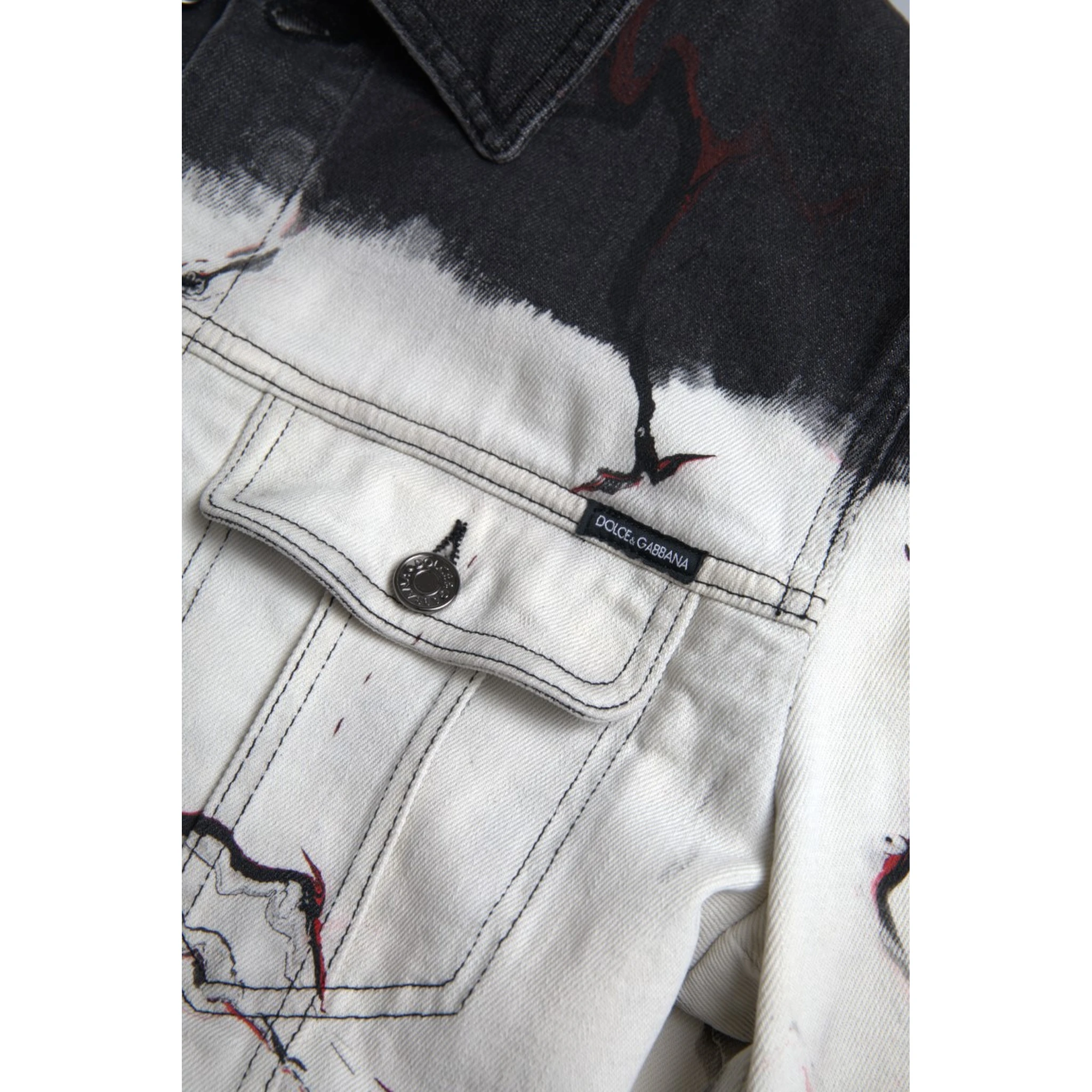 Multicolor Cotton Collared Denim Jacket