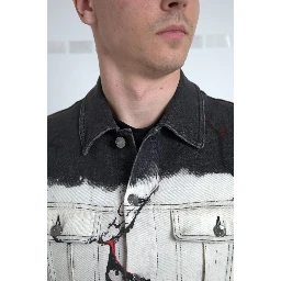 Multicolor Cotton Collared Denim Jacket