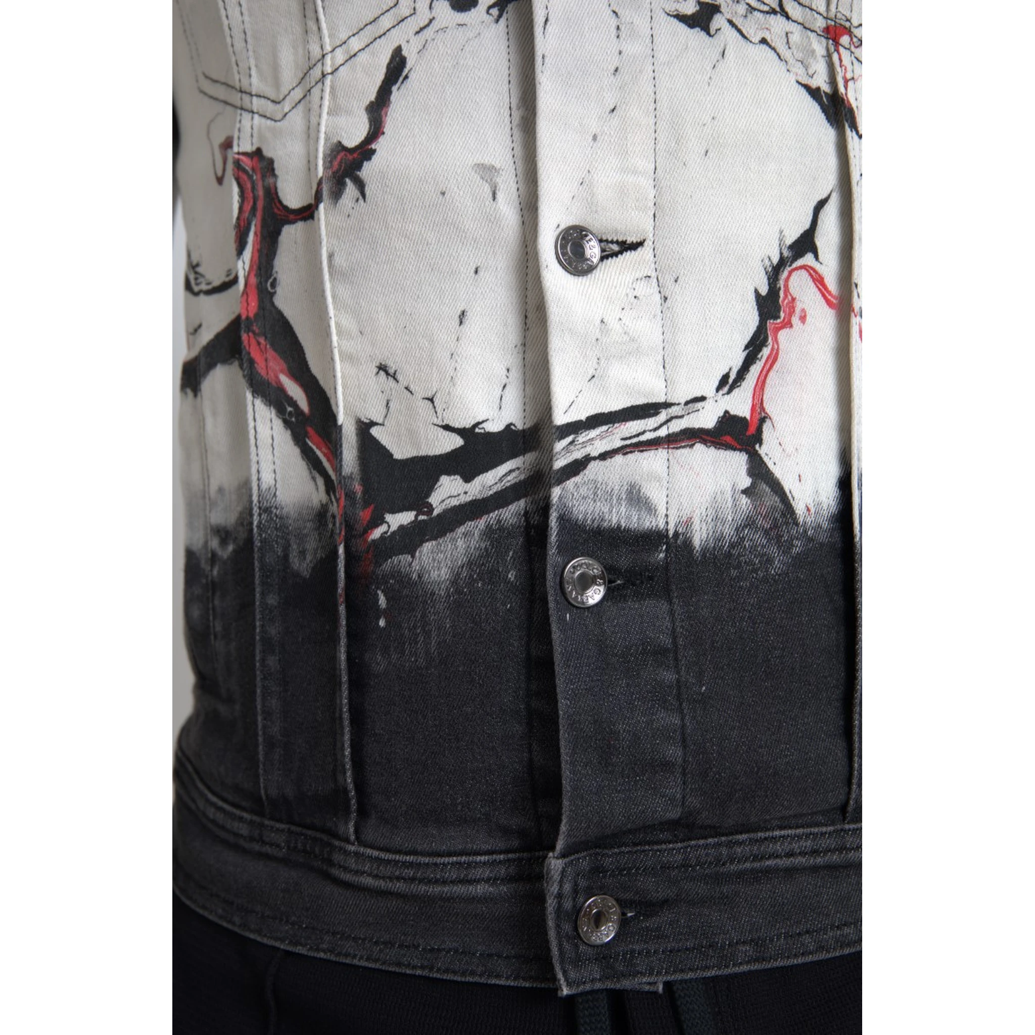Multicolor Cotton Collared Denim Jacket