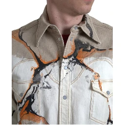 Multicolor Cotton Collared Denim Shirt
