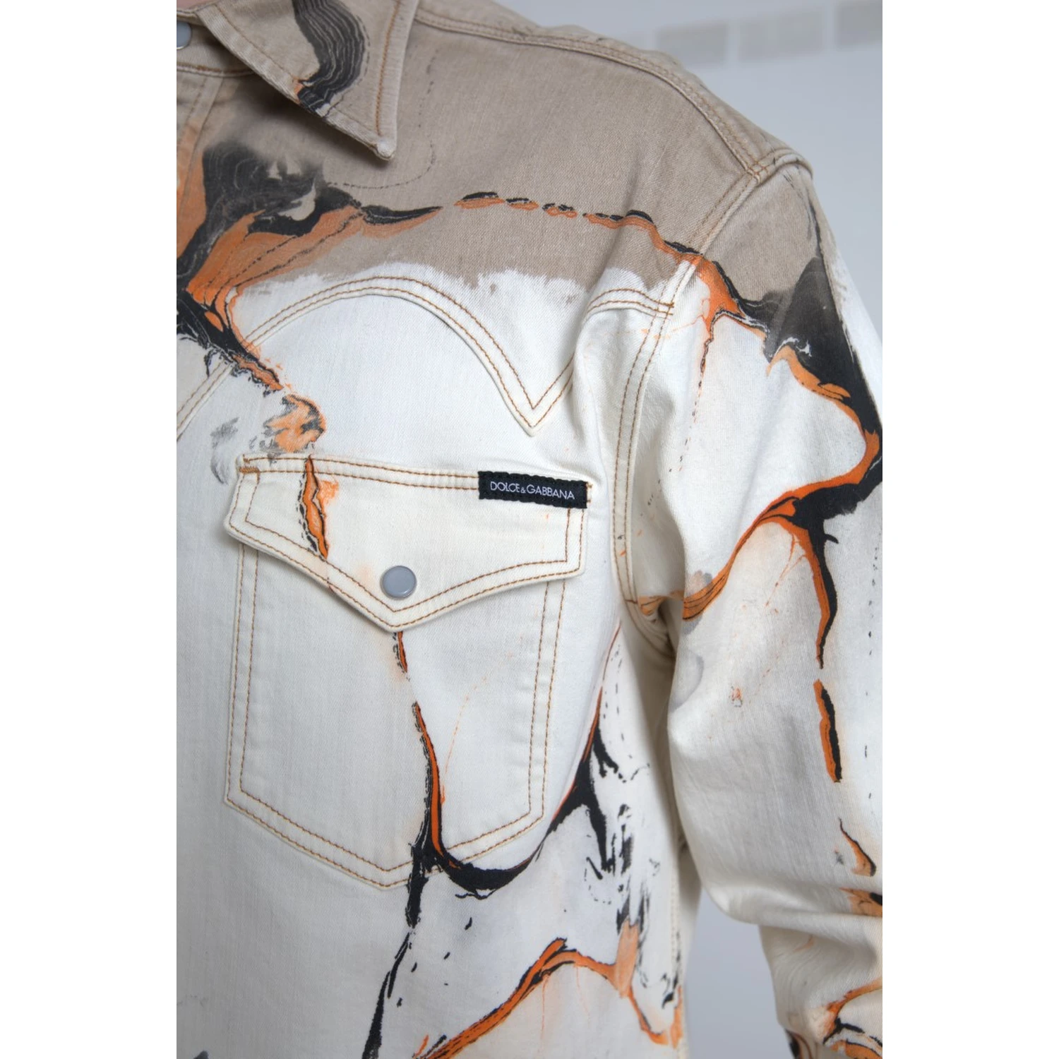 Multicolor Cotton Collared Denim Shirt