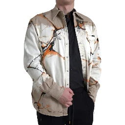 Multicolor Cotton Collared Denim Shirt