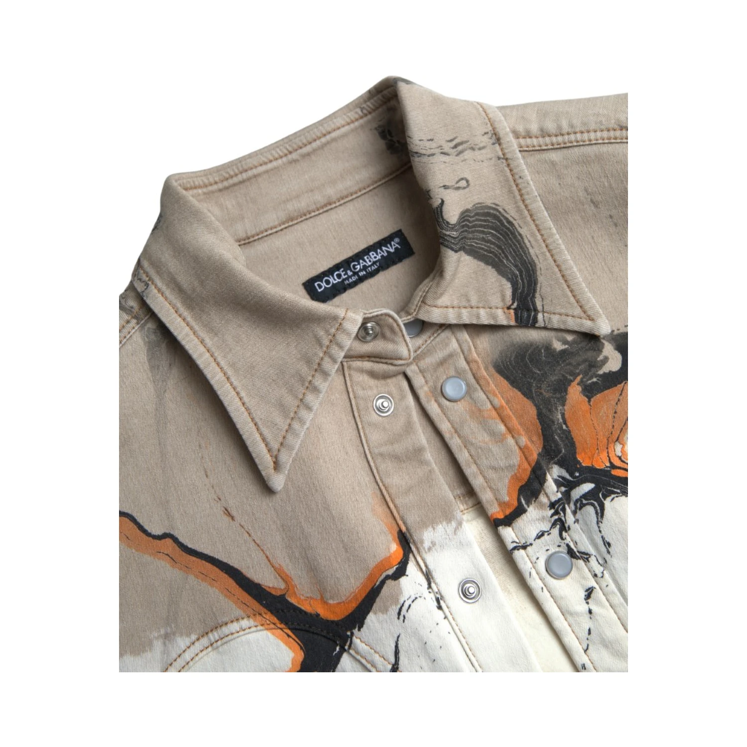 Multicolor Cotton Collared Denim Shirt