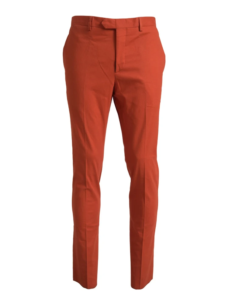 Orange Straight Fit Men Formal Trousers Pants