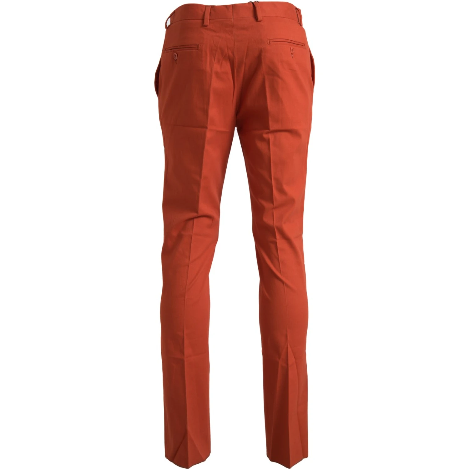 Orange Straight Fit Men Formal Trousers Pants