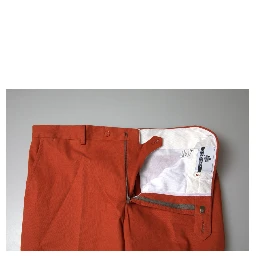 Orange Straight Fit Men Formal Trousers Pants