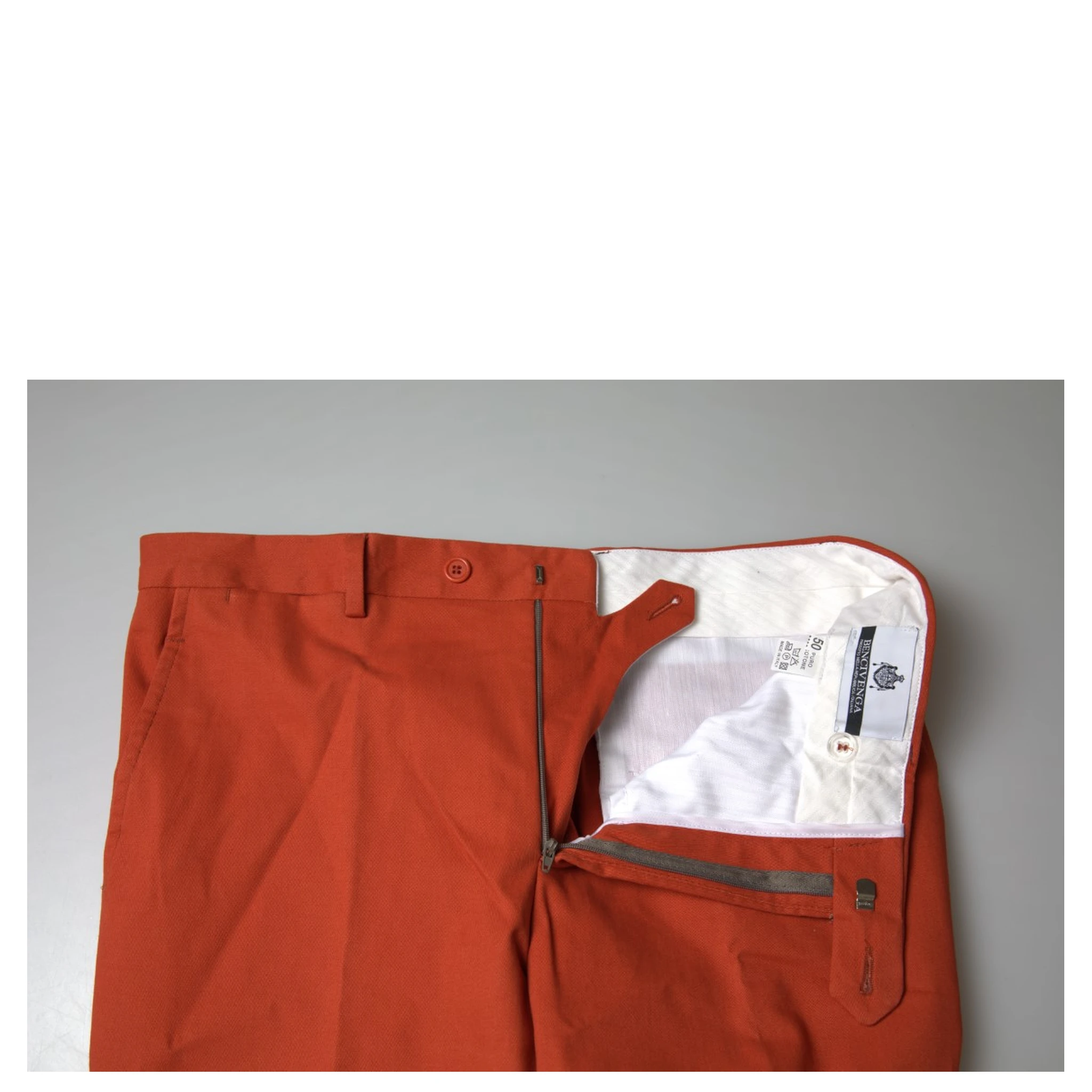 Orange Straight Fit Men Formal Trousers Pants