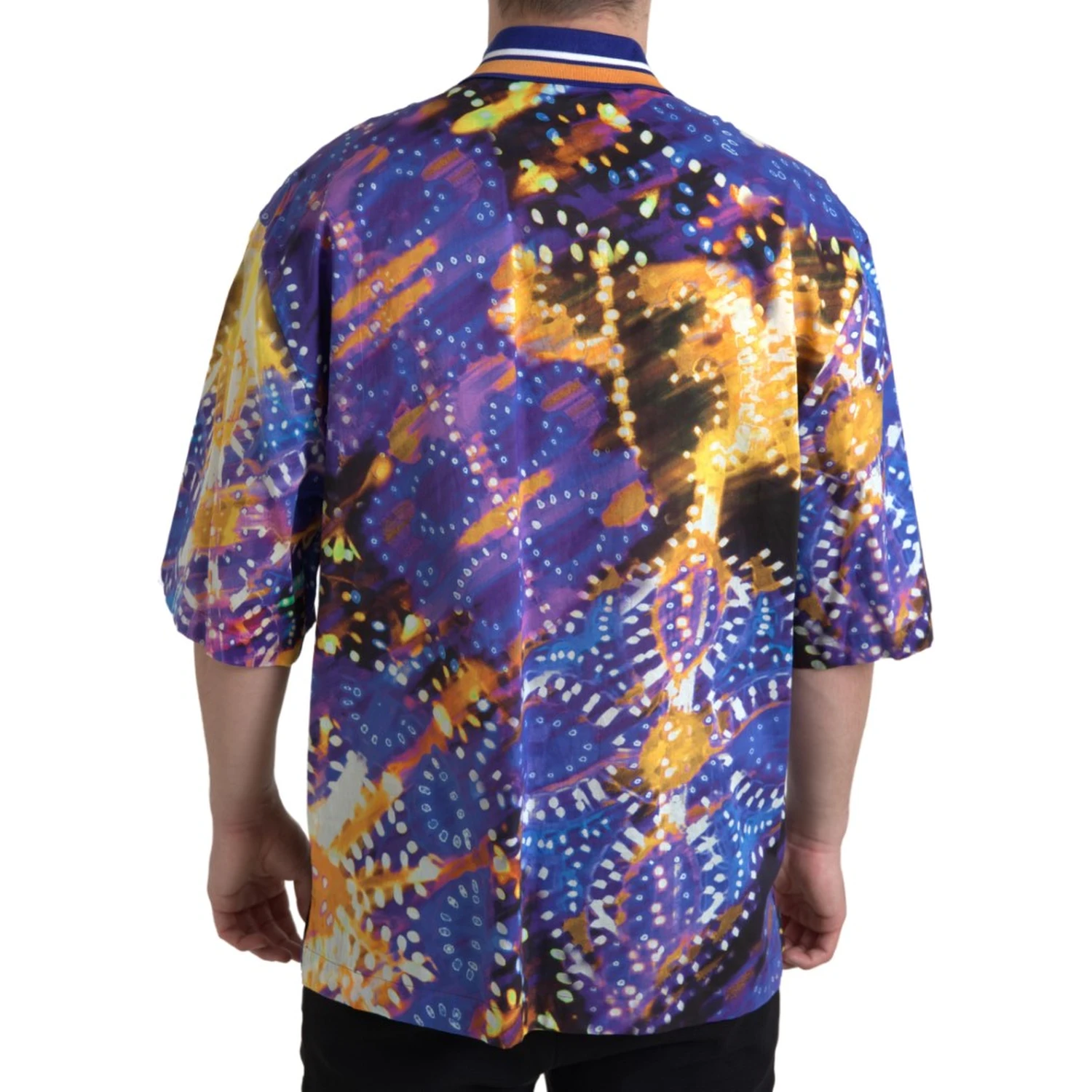 Luminaire Print Cotton Polo Top Men Shirt