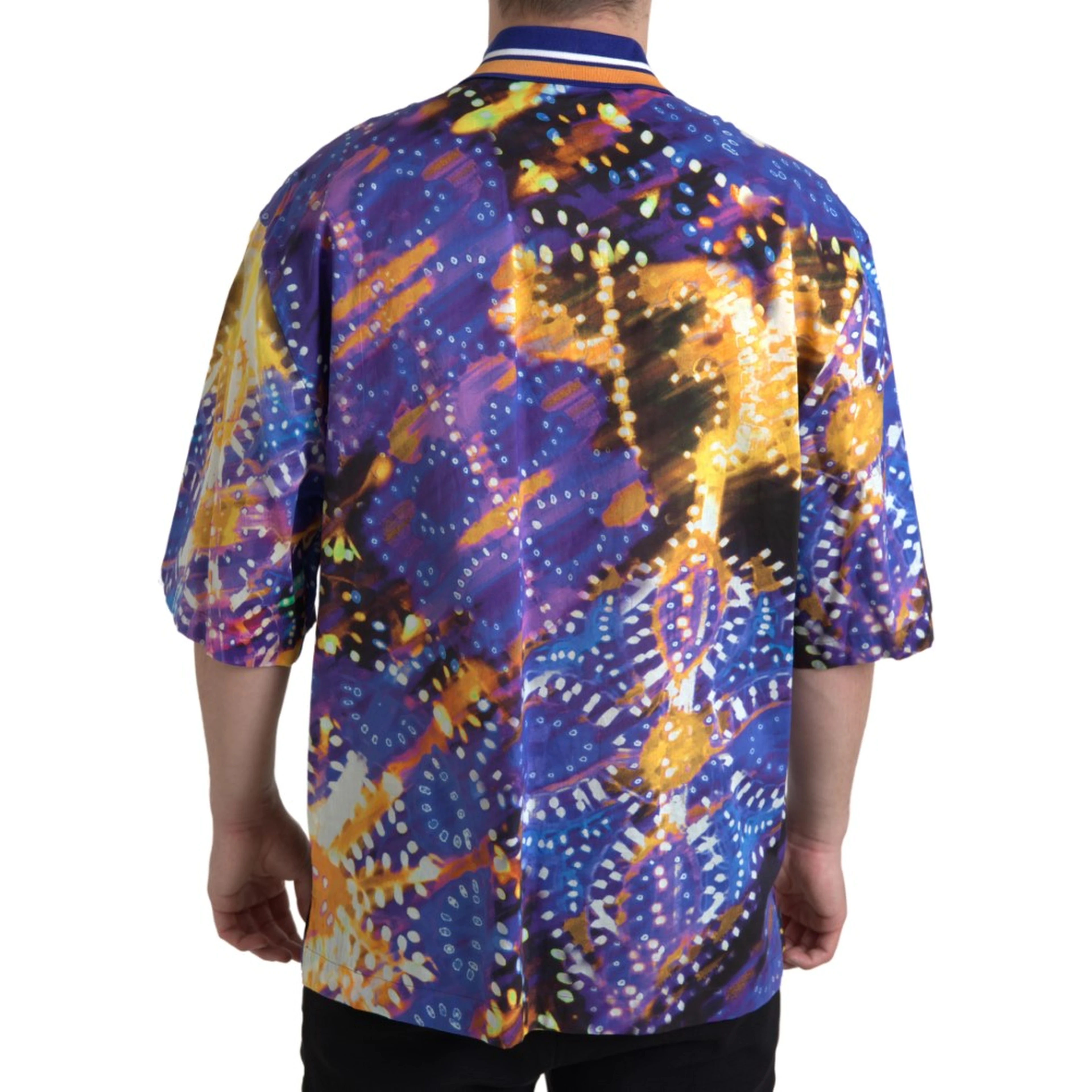 Luminaire Print Cotton Polo Top Men Shirt