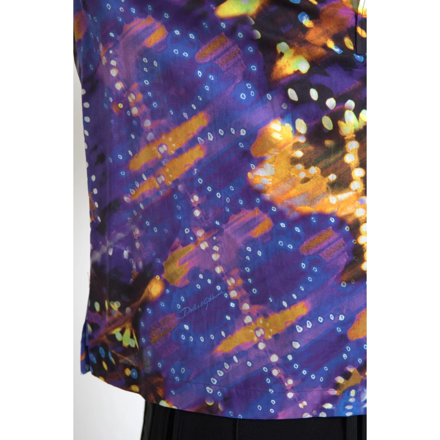 Luminaire Print Cotton Polo Top Men Shirt