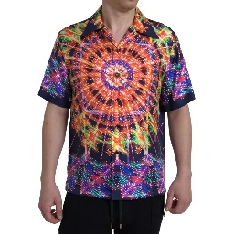 Multicolor Luminarie Print Men Shirt Silk