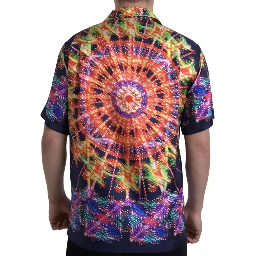 Multicolor Luminarie Print Men Shirt Silk