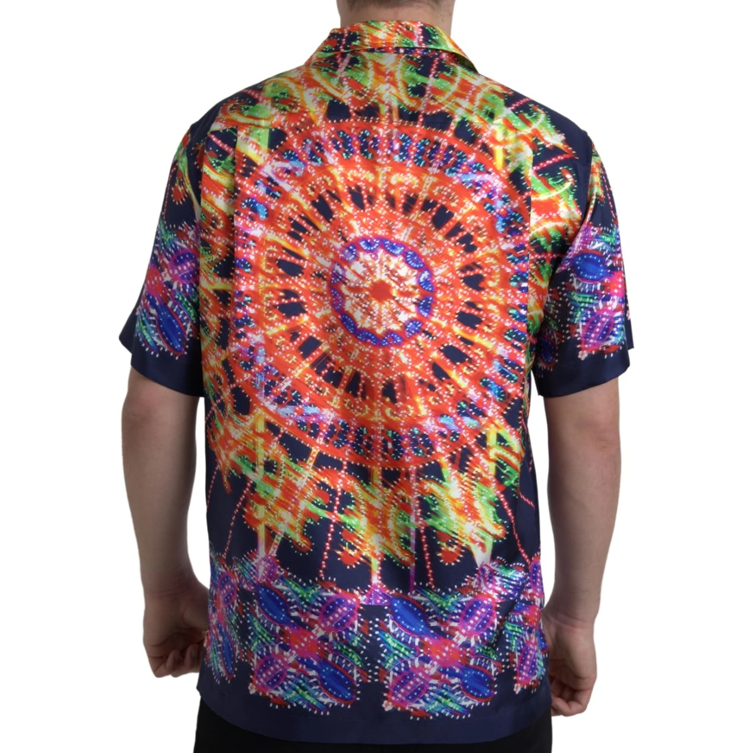Multicolor Luminarie Print Men Shirt Silk