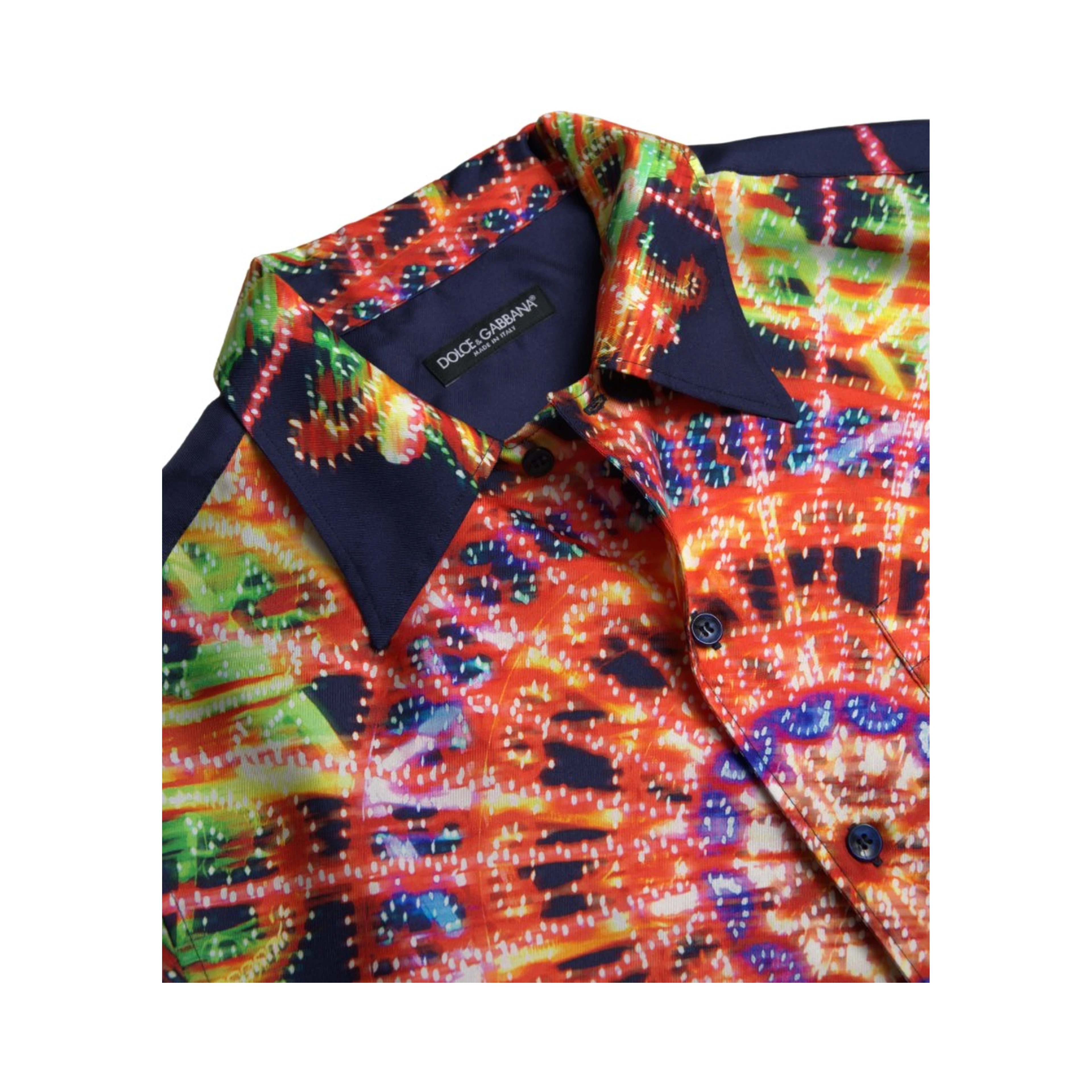Multicolor Luminarie Print Men Shirt Silk