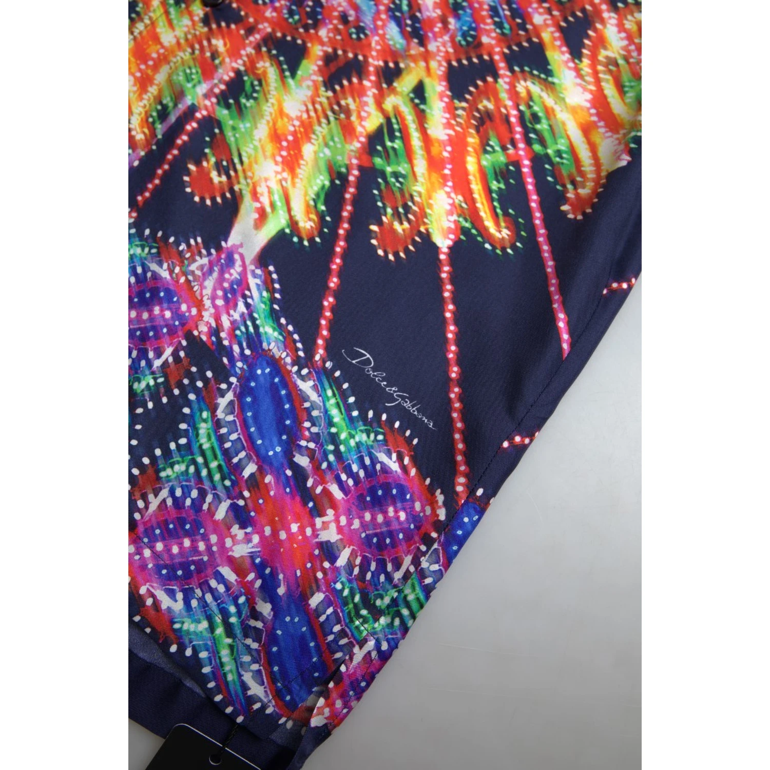 Multicolor Luminarie Print Men Shirt Silk