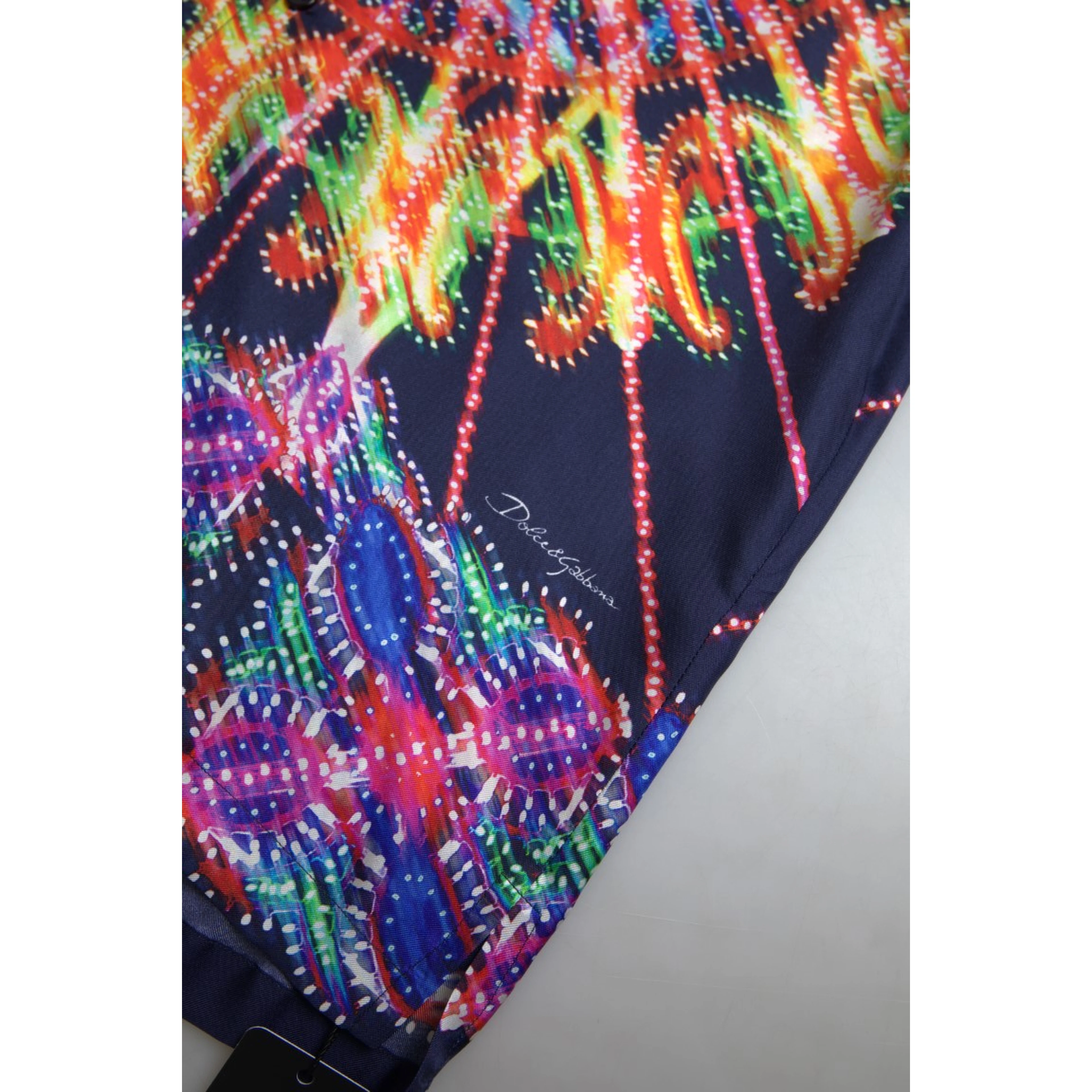 Multicolor Luminarie Print Men Shirt Silk