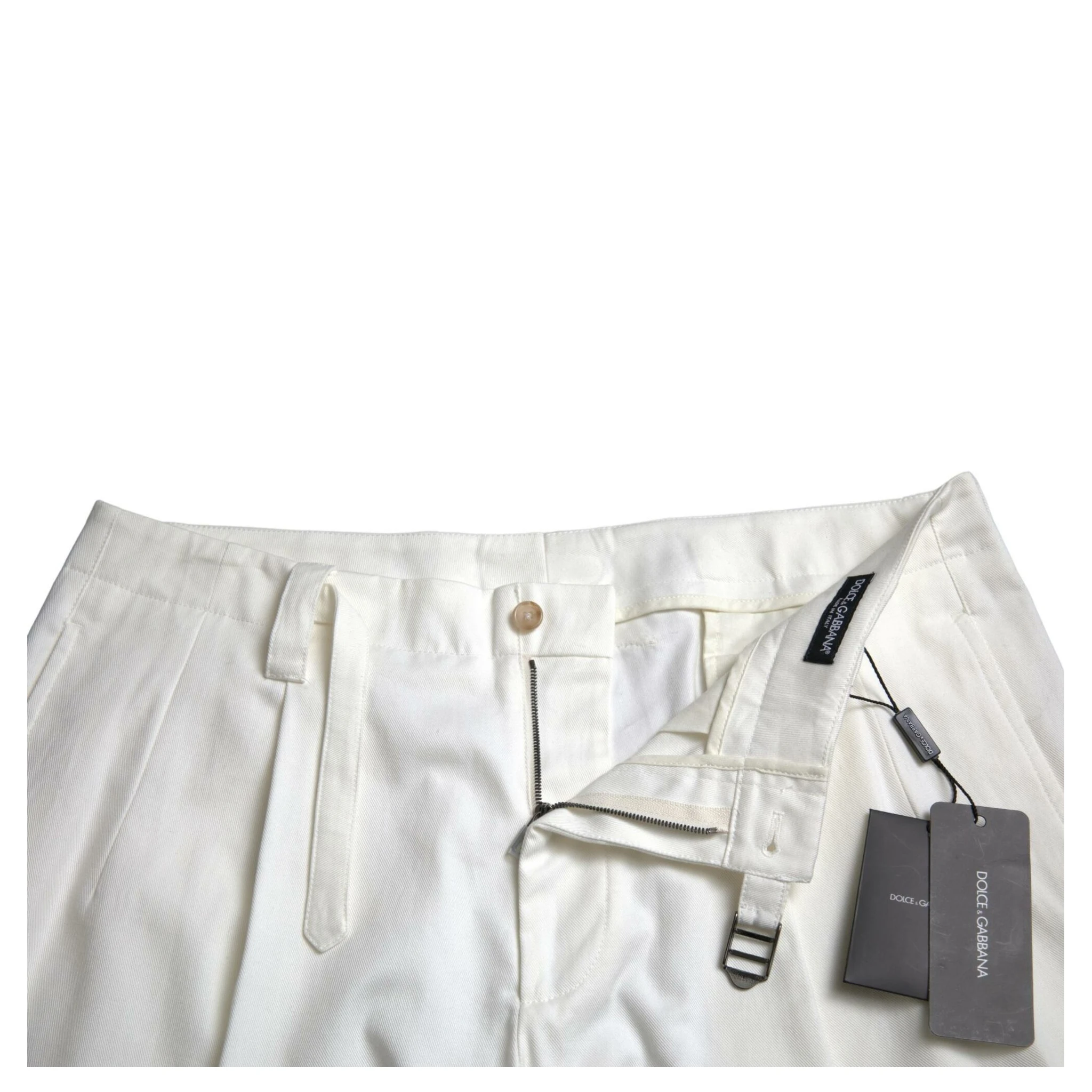 White Cotton Stretch Men Bermuda Denim Shorts