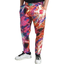 Multicolor Printed Linen Men Trouser Pants