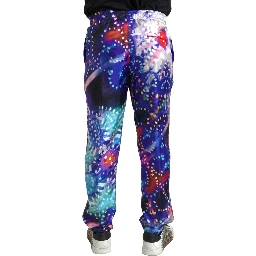 Multicolor Printed Silk Men Trouser Pants