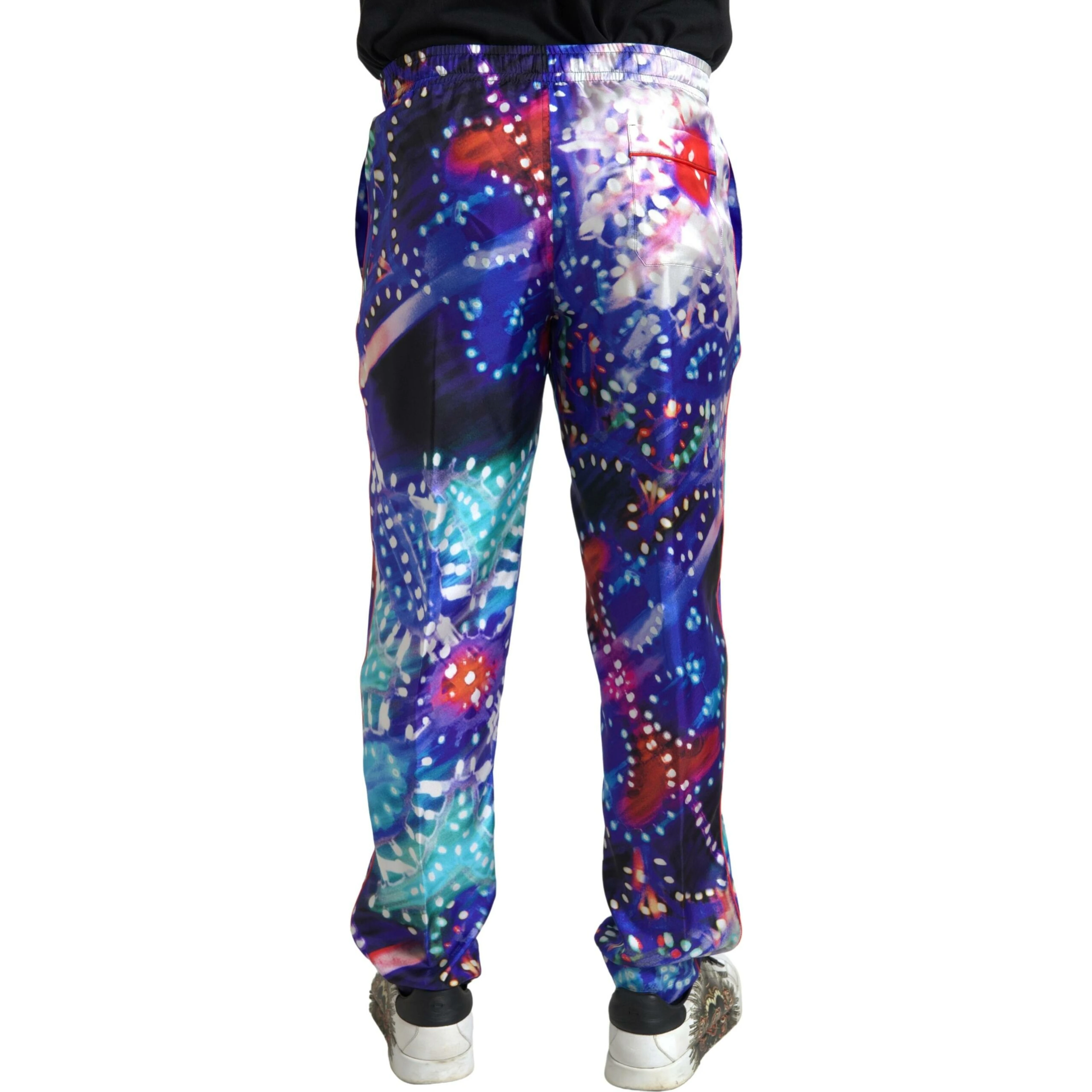 Multicolor Printed Silk Men Trouser Pants