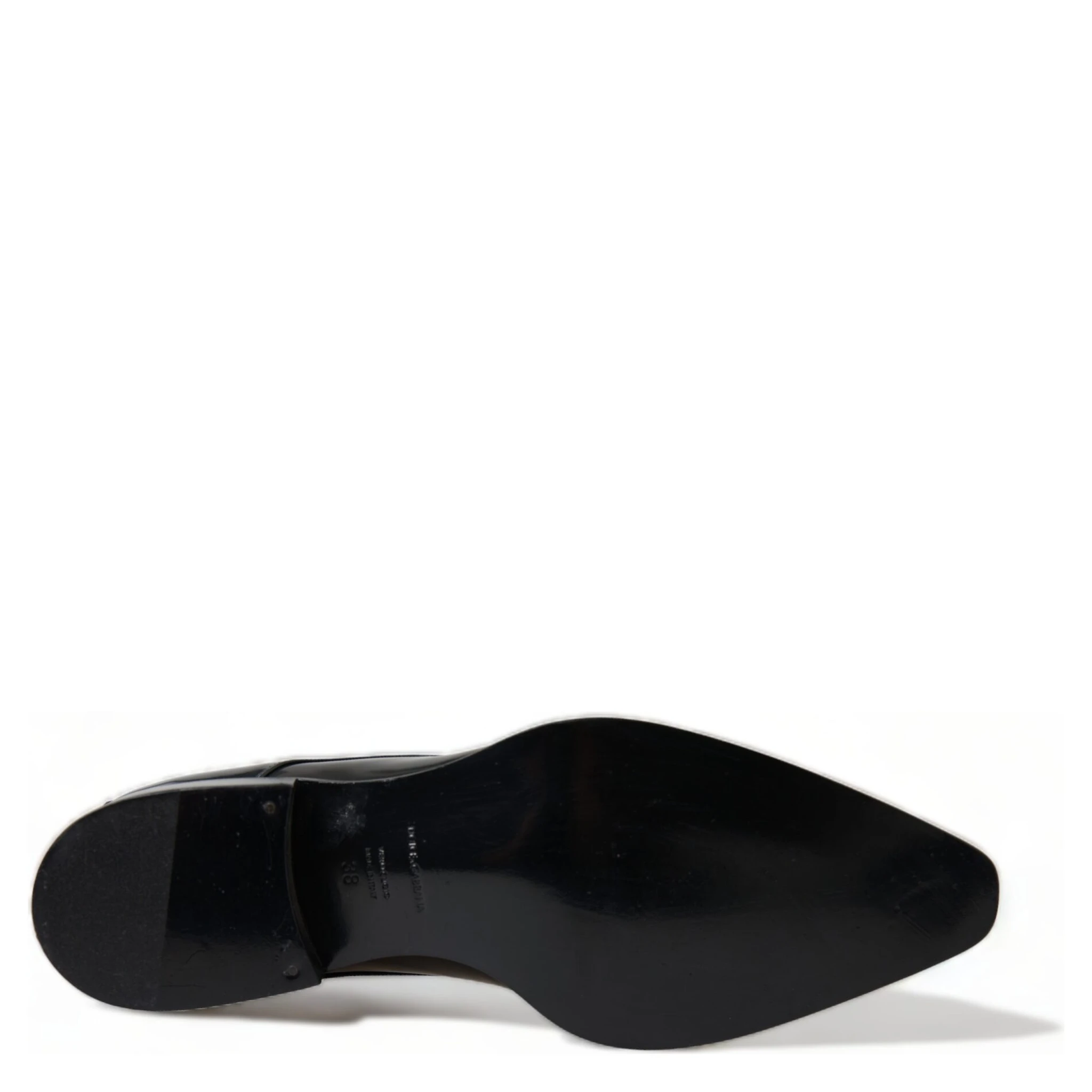 Black Leather Lace Up Formal Flats Shoes