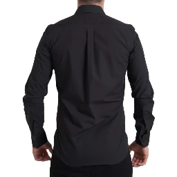Black Cotton Men Long Sleeves MARTINI Shirt
