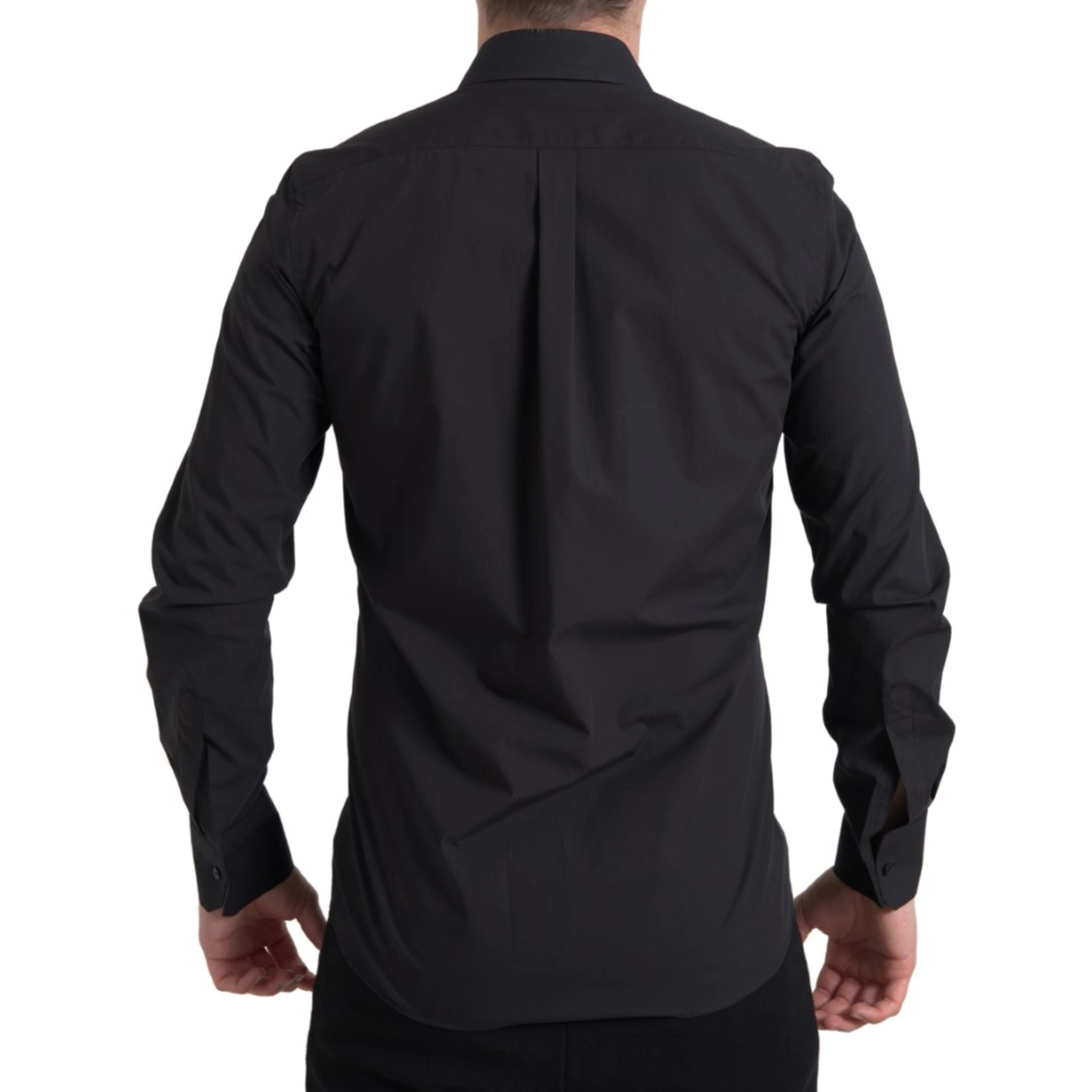 Black Cotton Men Long Sleeves MARTINI Shirt