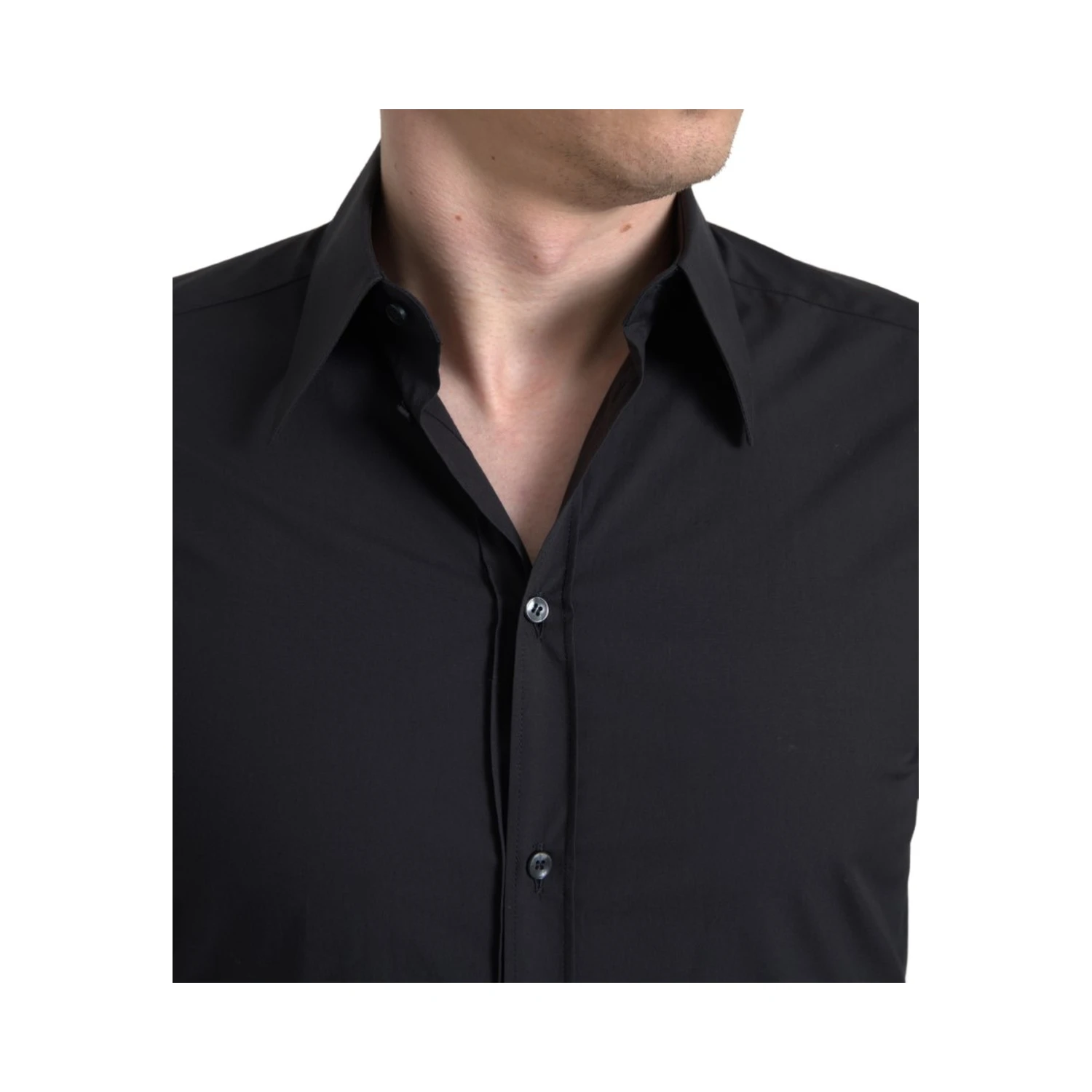 Black Cotton Men Long Sleeves MARTINI Shirt