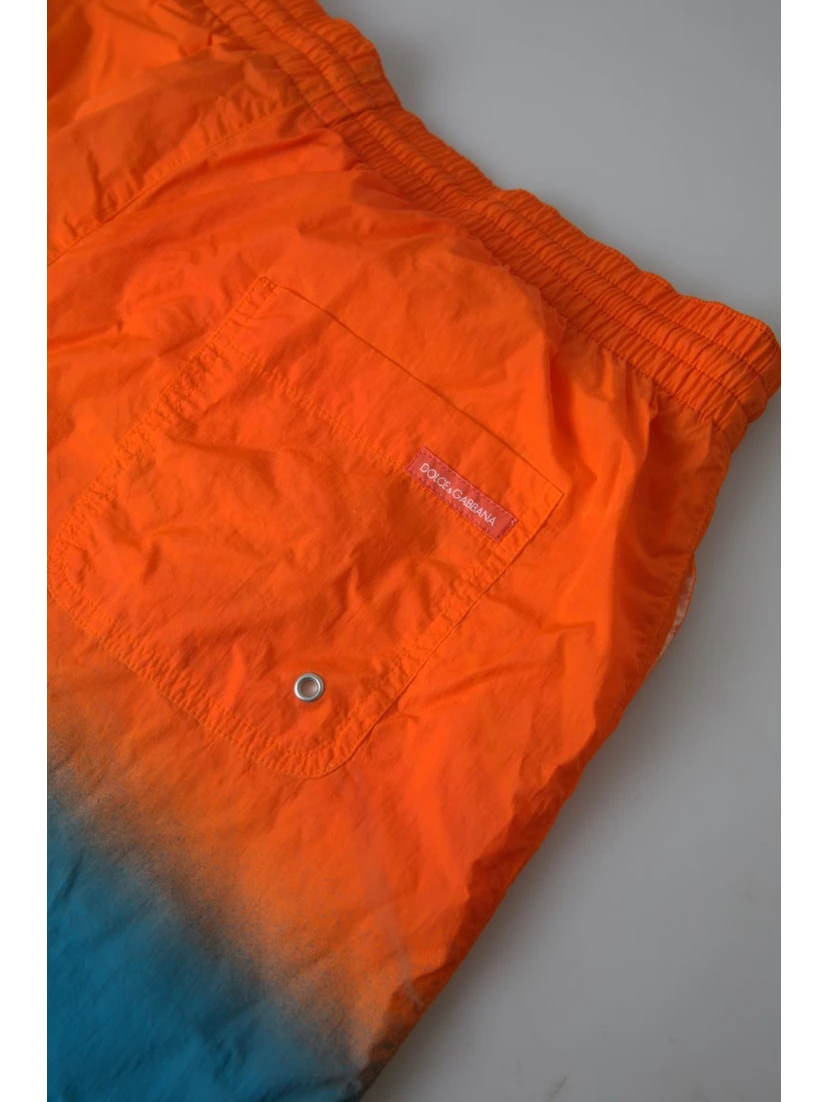 Orange Blue Gradient Beachwear Swimwear Shorts