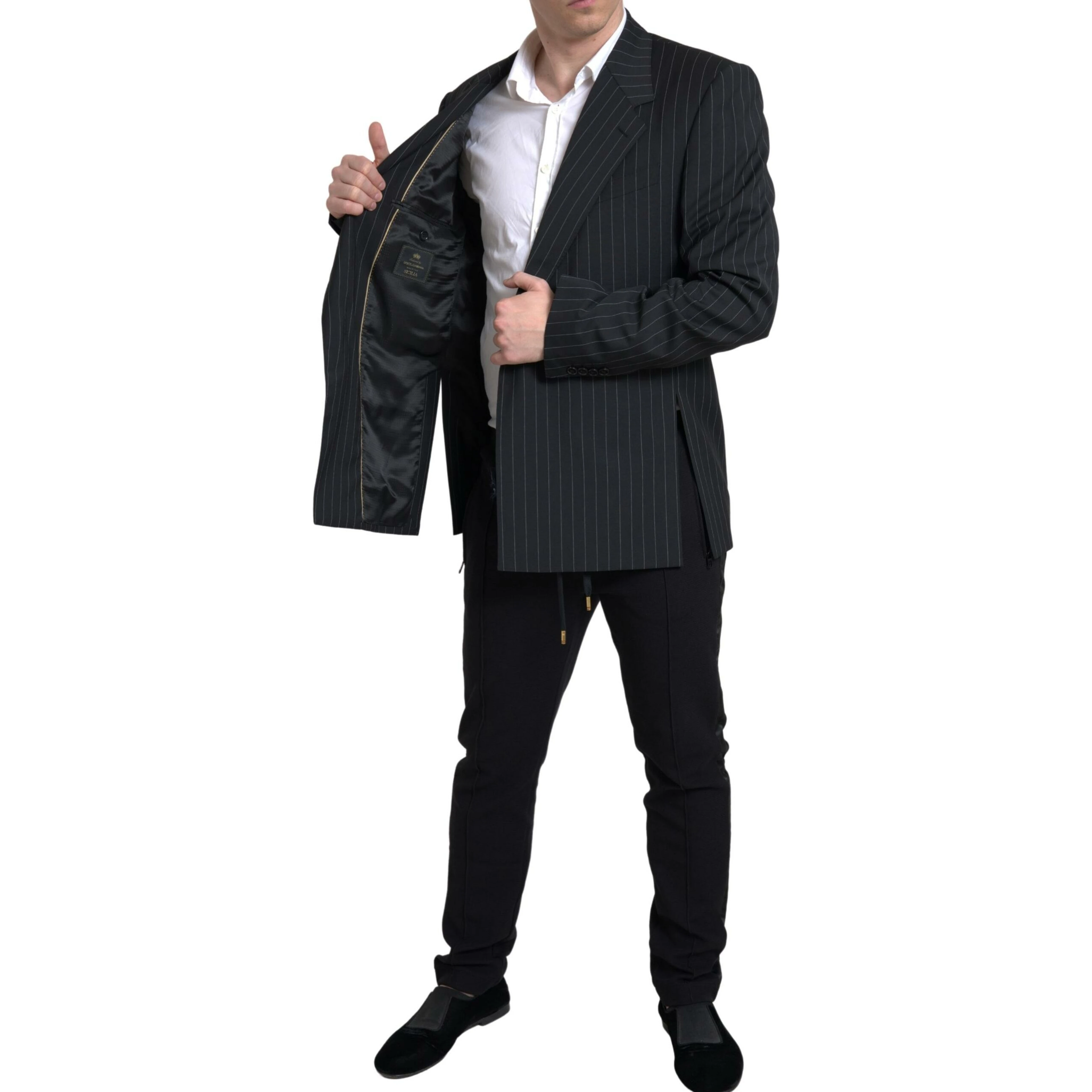 Black Stripe Single Breasted SICILIA Blazer